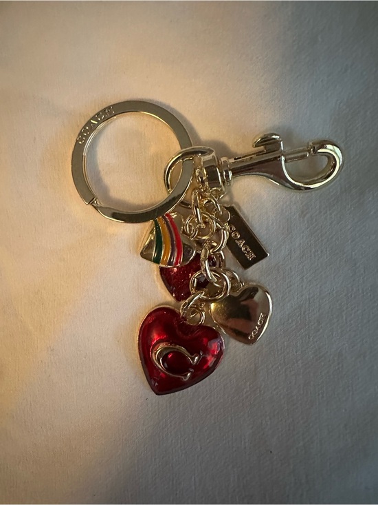 Coach Accessories - Coach Red Heart Keyring with Rainbow Enamel Accent